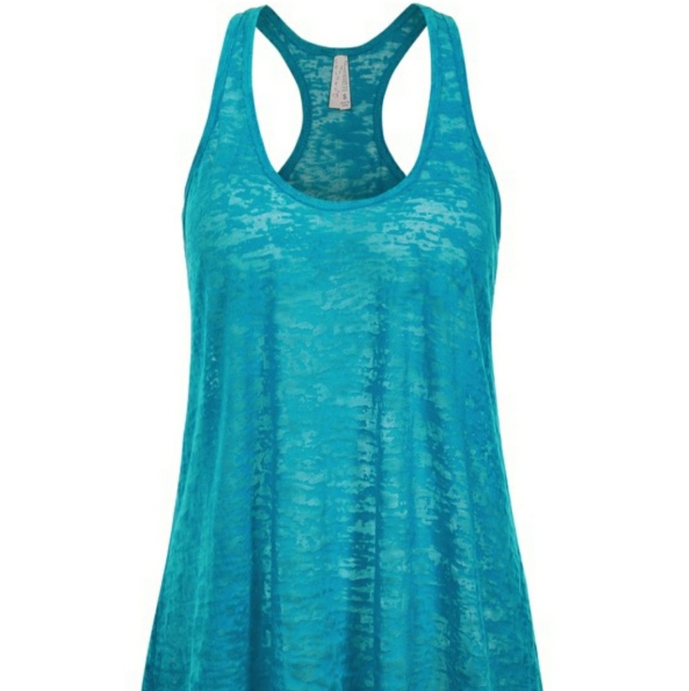 Women's Loose Fit Sheer Racerback Tank Top